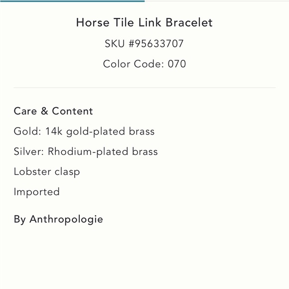 🐴 NWT Anthropologie Horse tile link bracelet - Picture 3 of 3